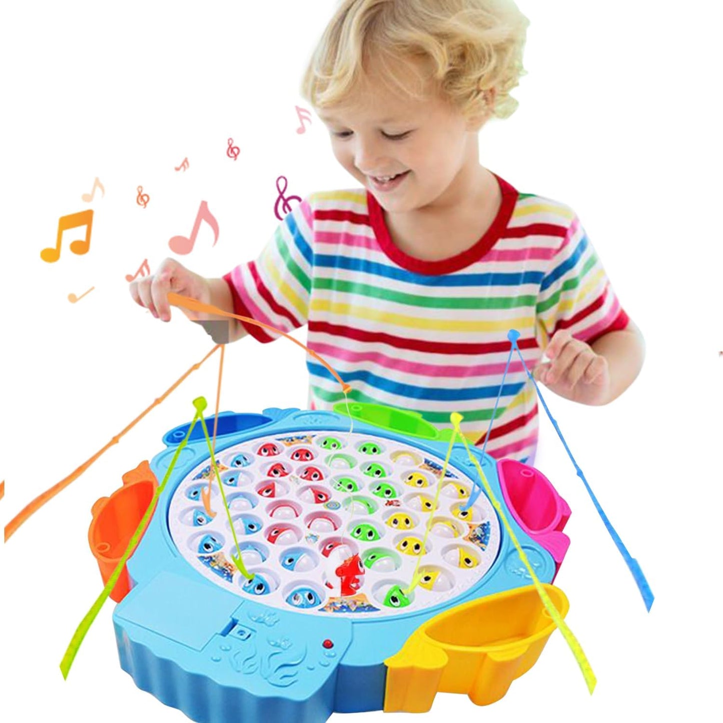 Fishing Game – 42 Fish & 8 Rods with Music