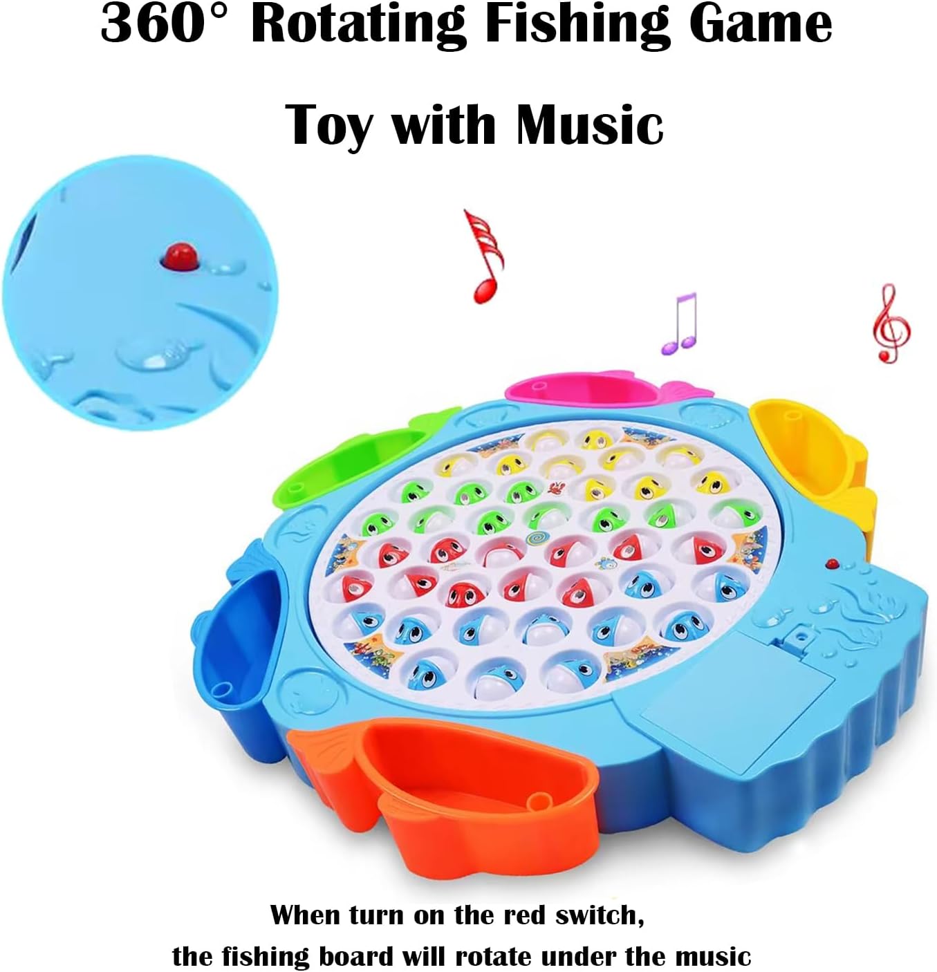 Fishing Game – 42 Fish & 8 Rods with Music