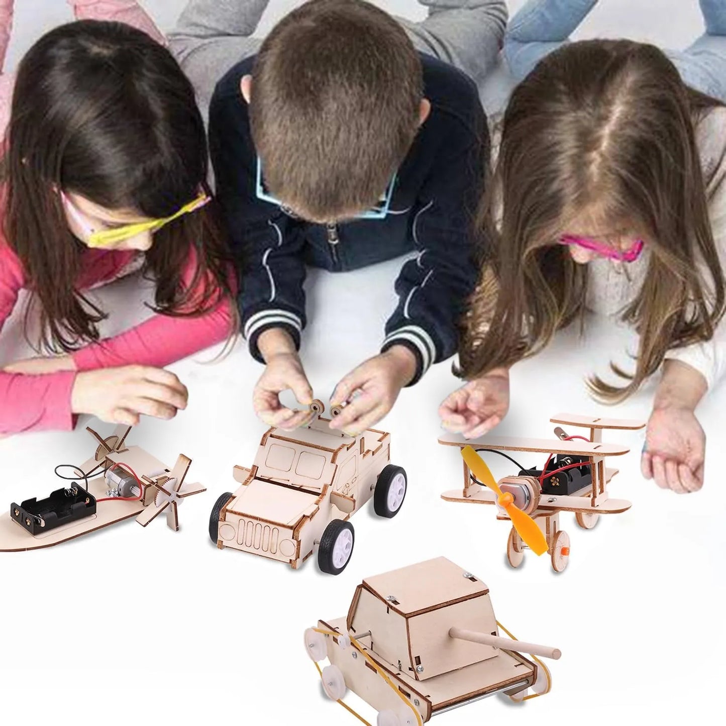 STEM 3D Wooden Building Kit Airplane, Car, Ship, Tank