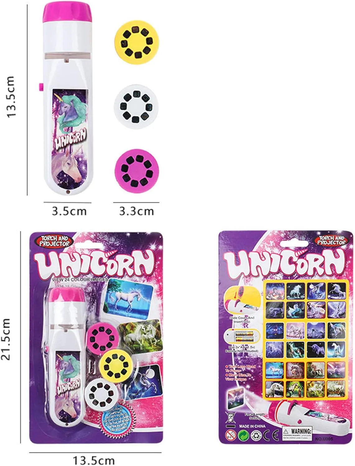 Toy Torch Projector 2 in 1 - Unicorn + Mermaid