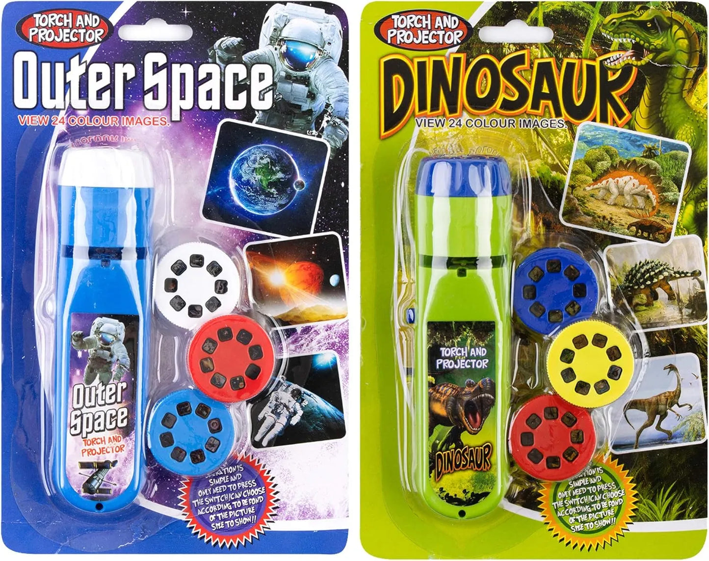Toy Torch Projector 2 in 1 - Space + Dinosaurs