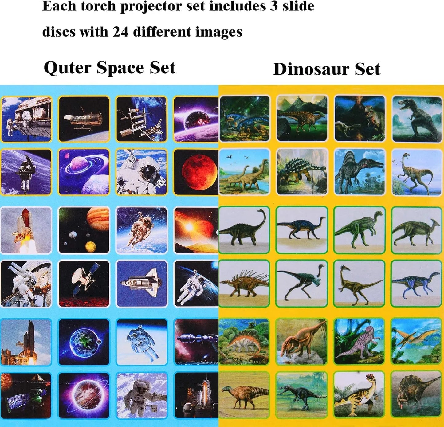 Toy Torch Projector 2 in 1 - Space + Dinosaurs