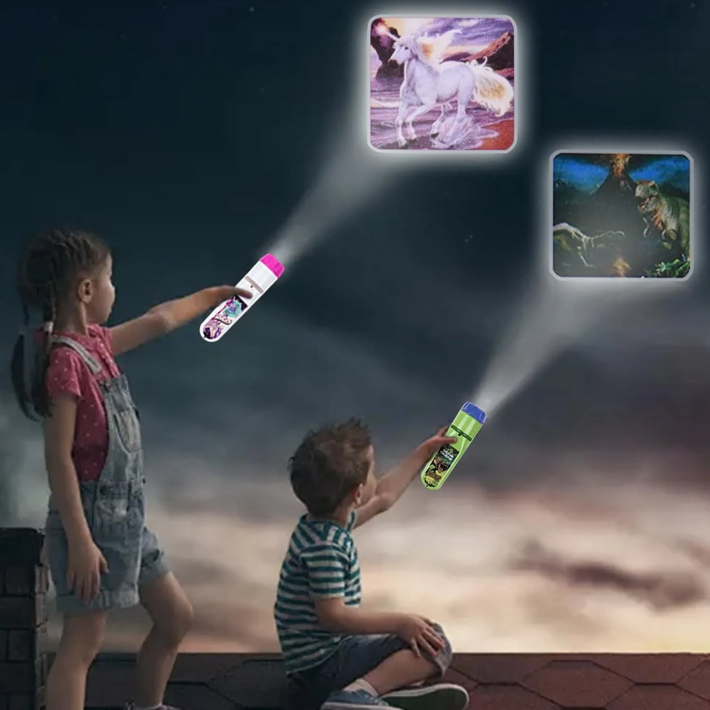 Toy Torch Projector 2 in 1 - Dinosaur + Unicorn