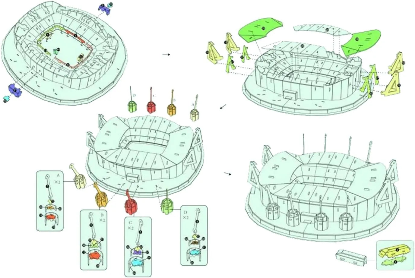 3D Stadium Puzzle Construction Kit Etihad Stadium Puzzle 118 Pcs