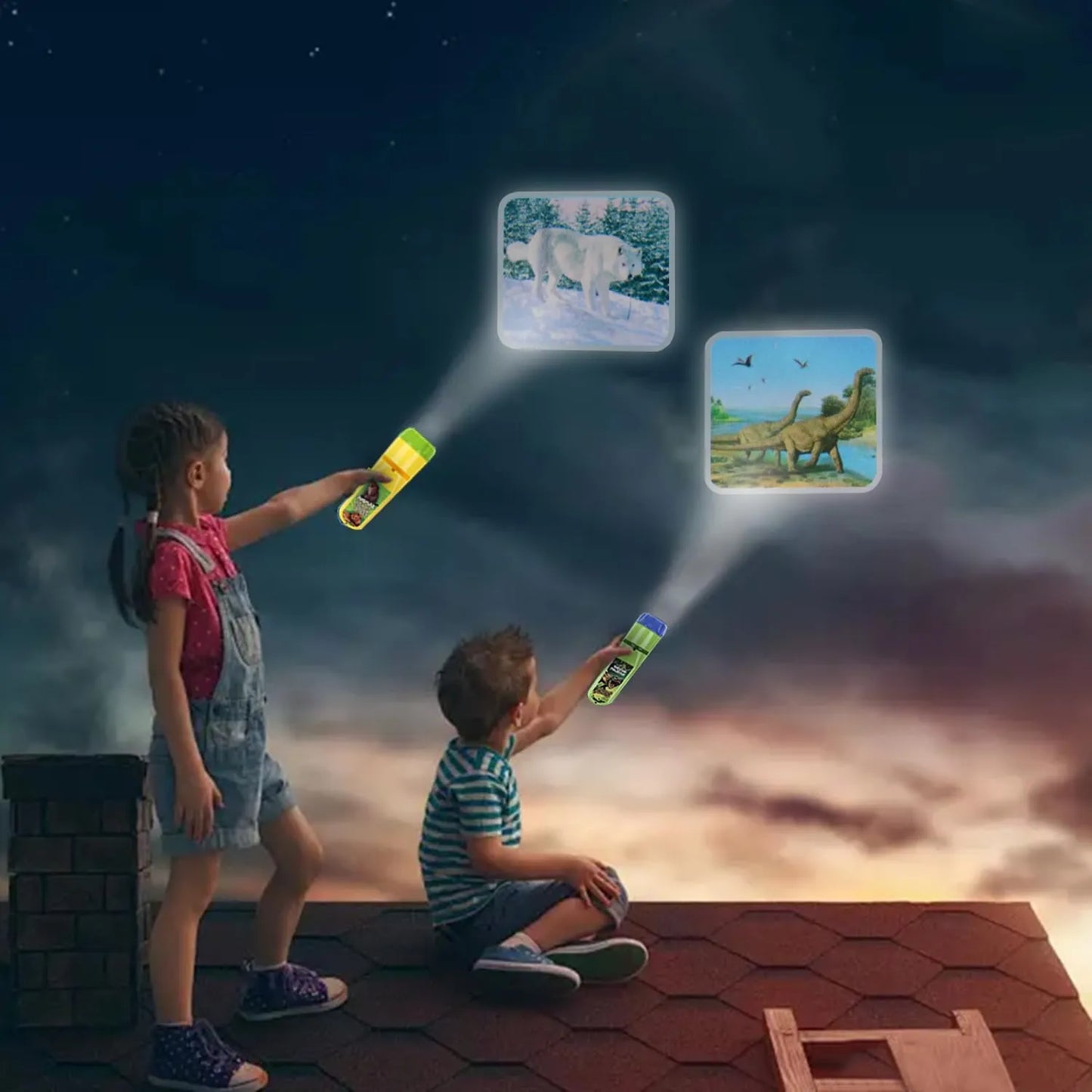 Toy Torch Projector 2 in 1 - Dinosaur + Animal