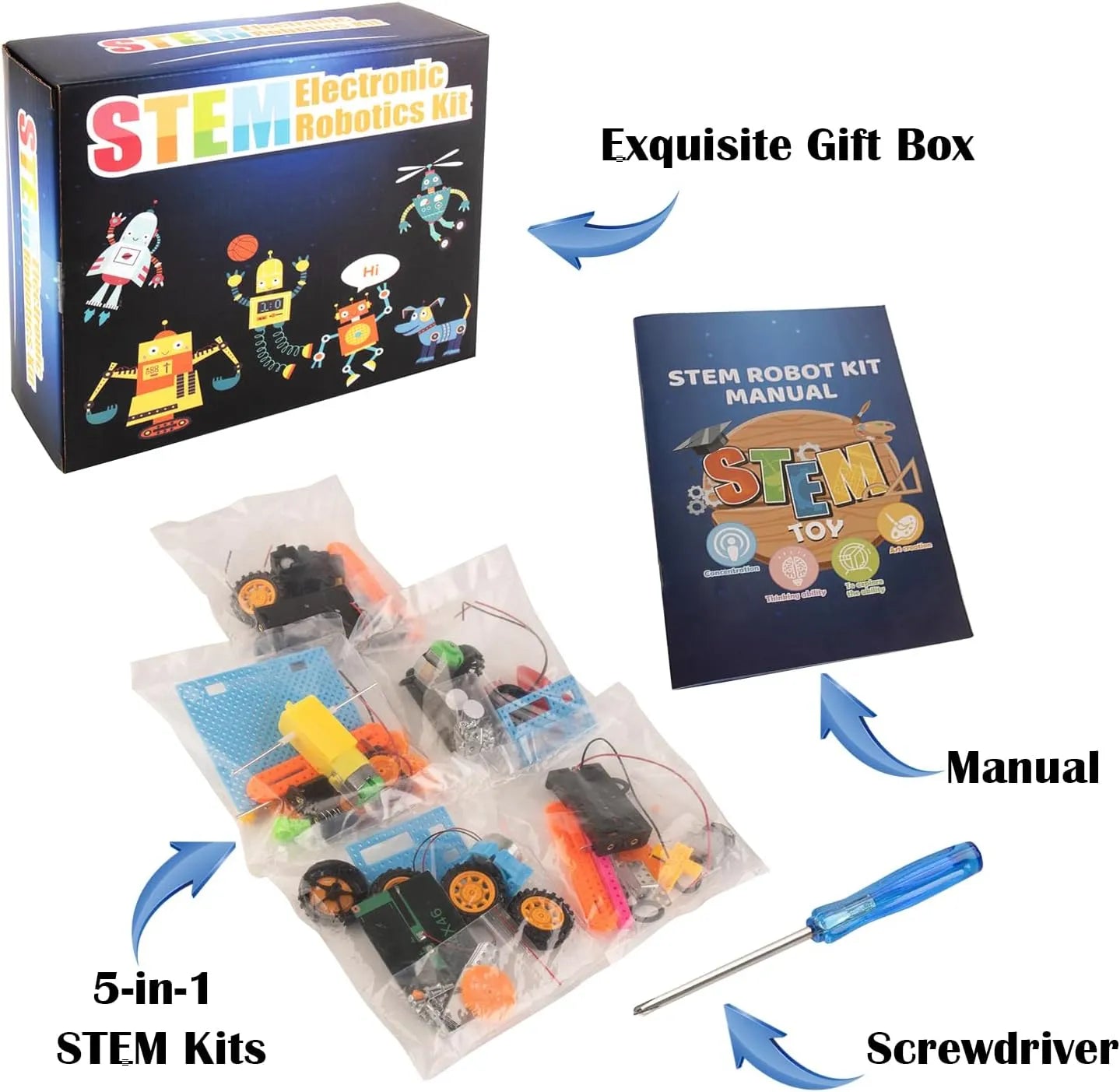 Georgie Porgy STEM Robotics Kit – 5-in-1 Robot Car Set