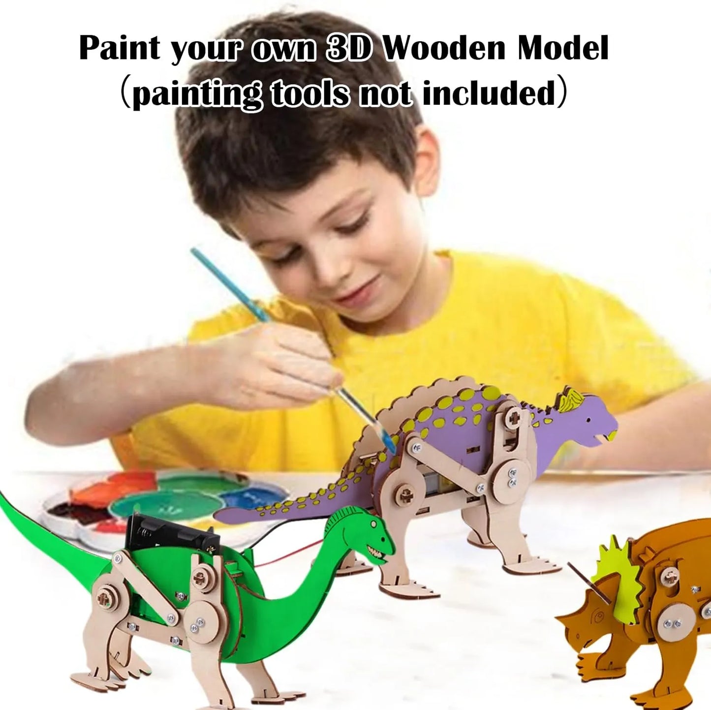 Georgie Porgy STEM Wooden Puzzle Kit – Dinosaur 4 Pcs