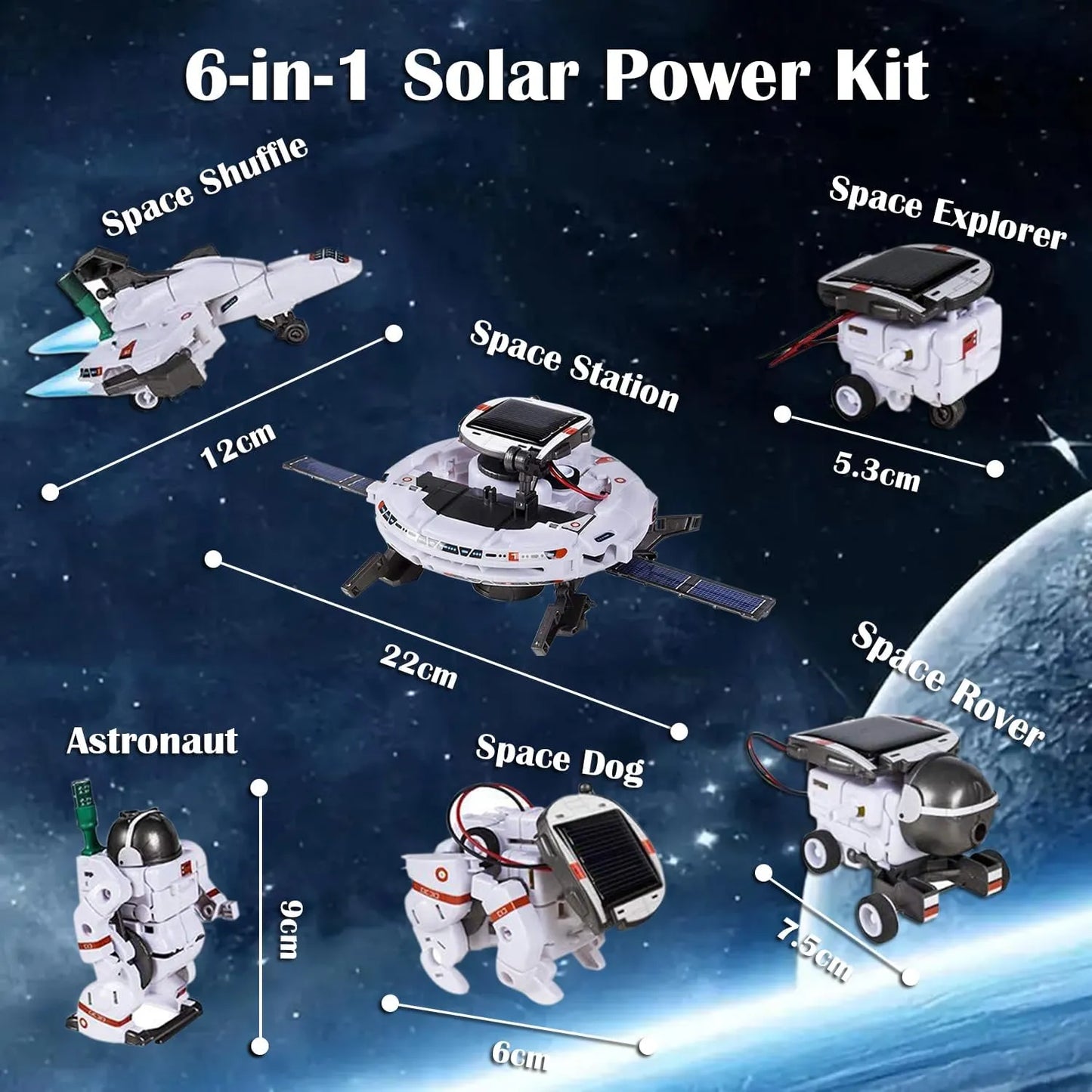 Solar Robot STEM Kit for Kids – 13-in-1 Gray