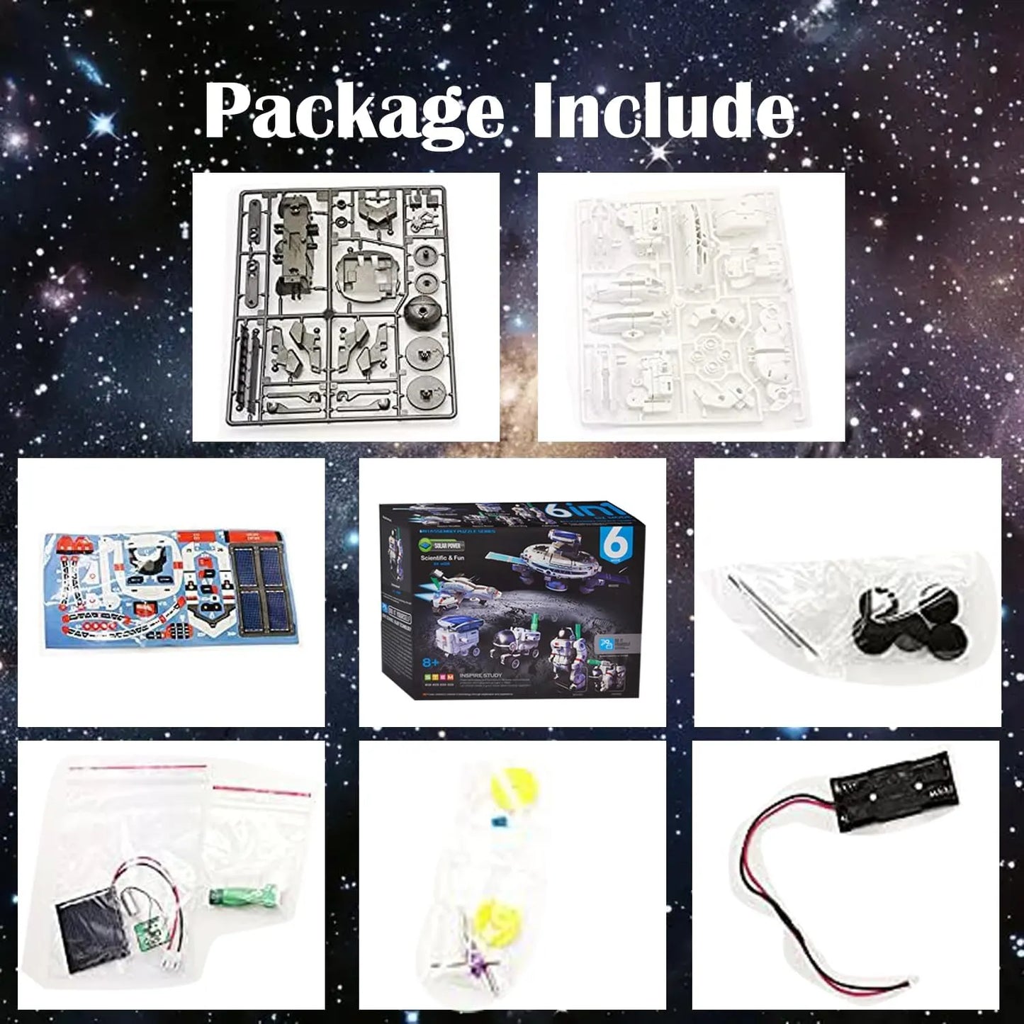 Solar Robot STEM Kit for Kids – 13-in-1 Gray