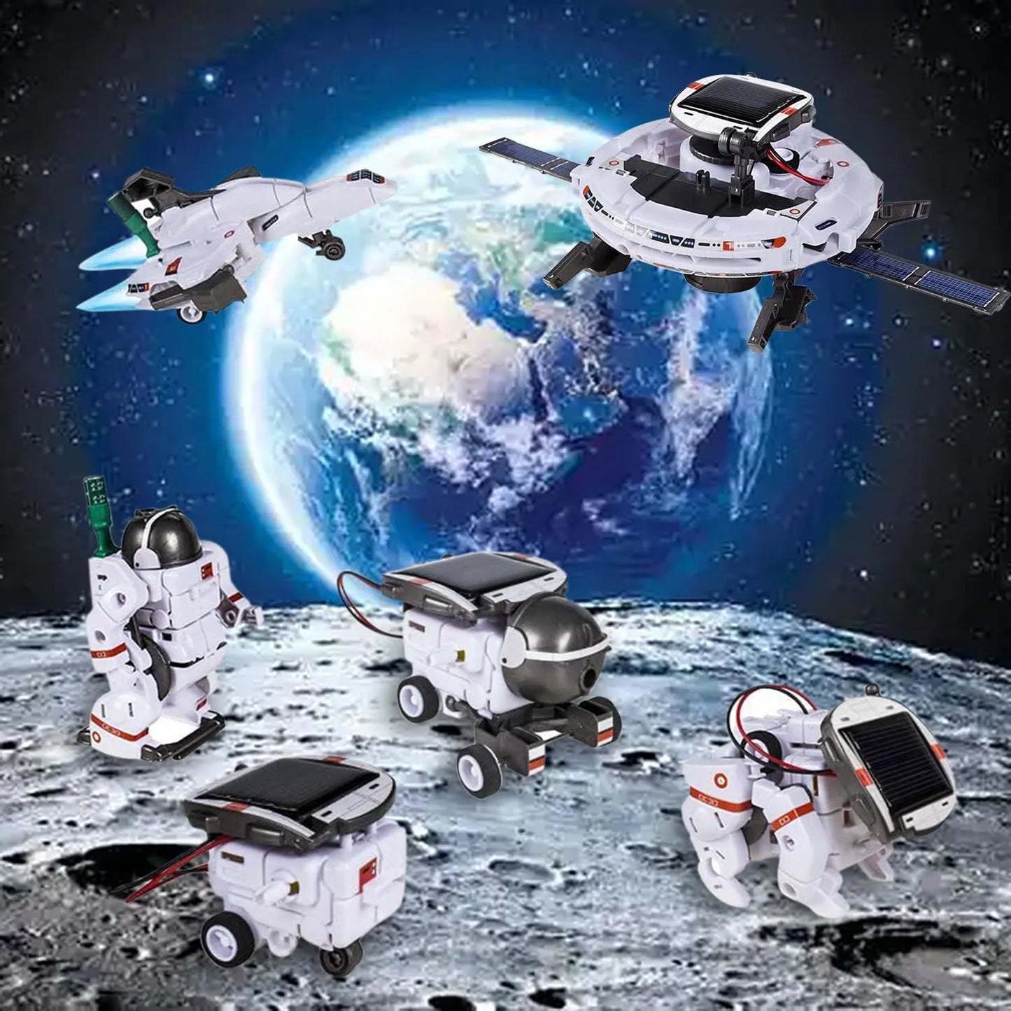Solar Robot STEM Kit for Kids – 13-in-1 Gray