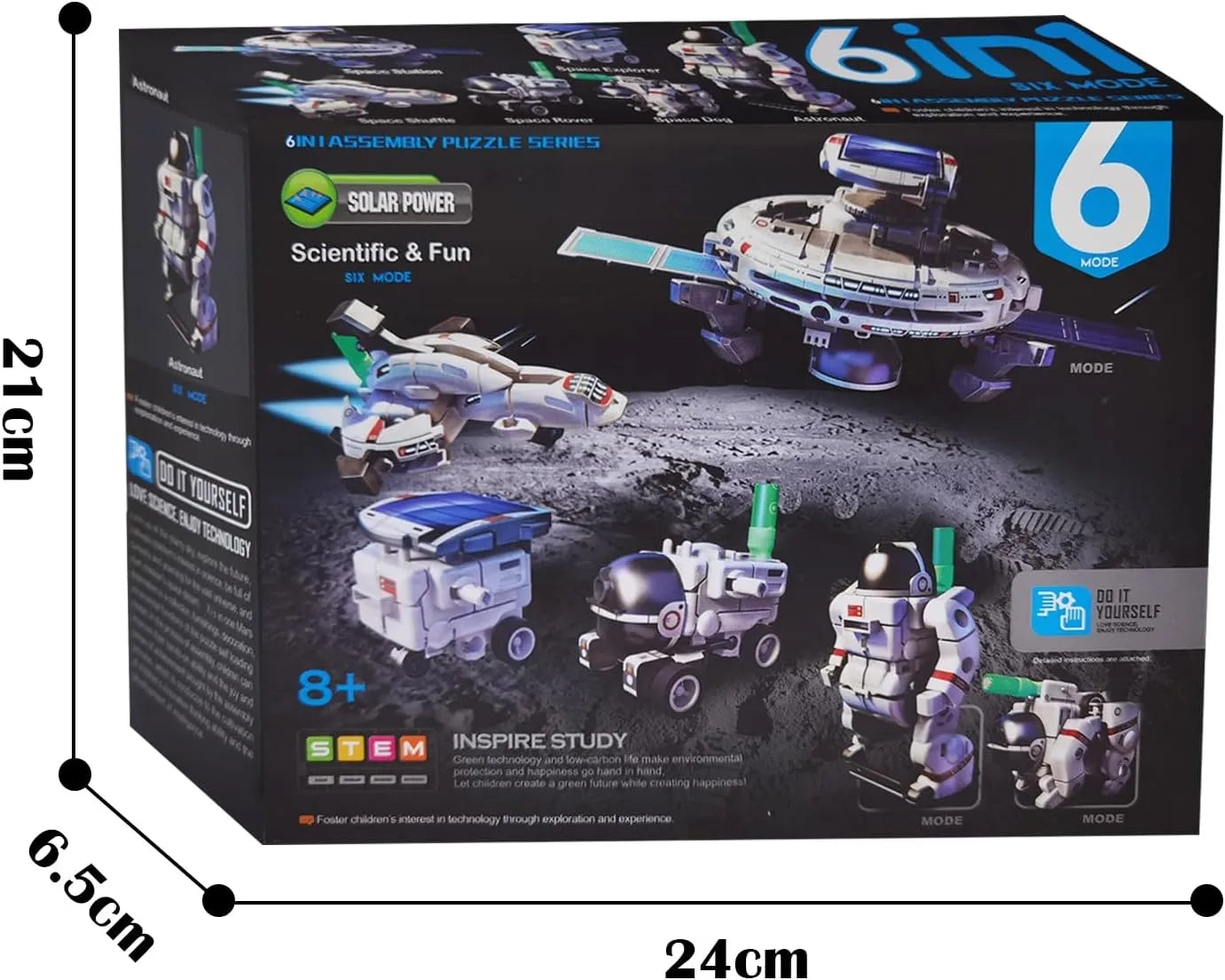 Solar Robot STEM Kit for Kids – 13-in-1 Gray