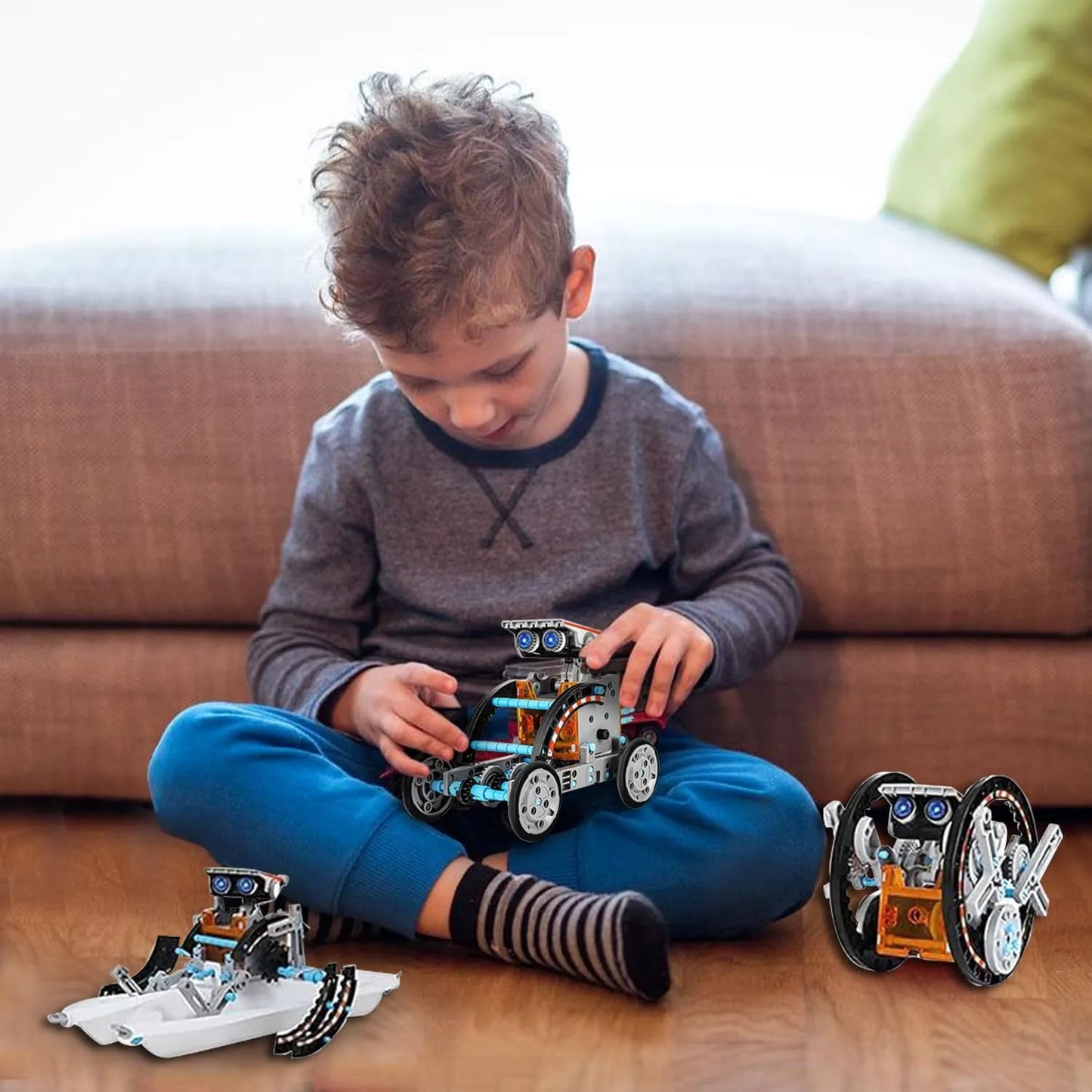 Solar Robot STEM Kit for Kids – 13-in-1 Gray
