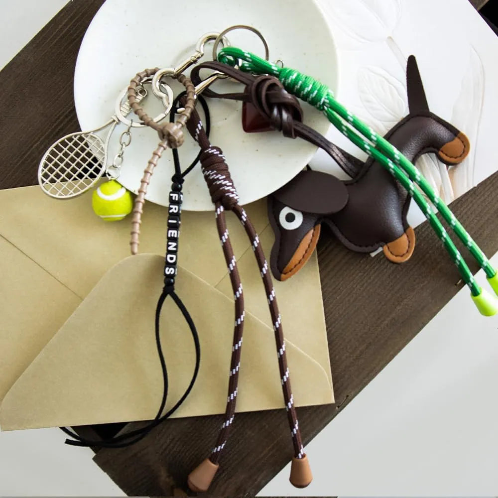 Dog Tennis Friends Keychain – Cute Bag Charm