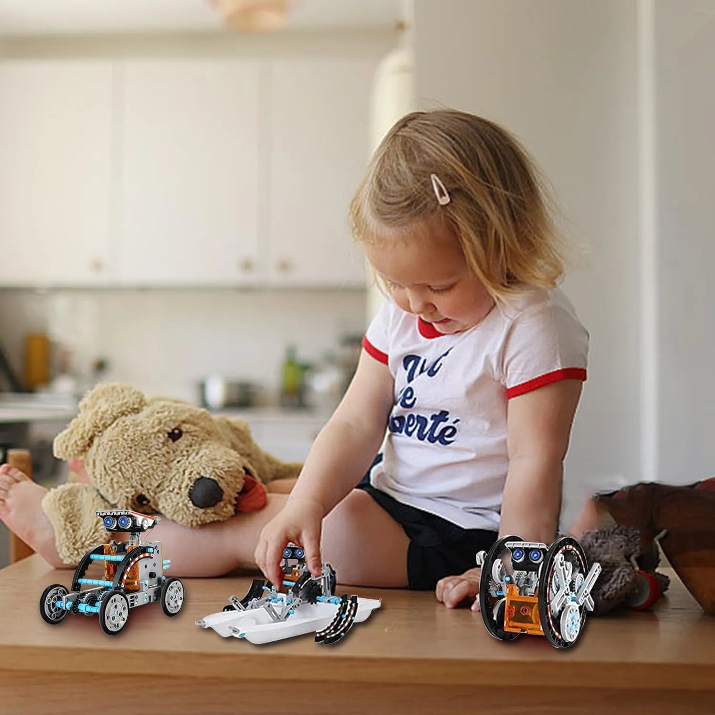 Solar Robot STEM Kit for Kids – 13-in-1 White