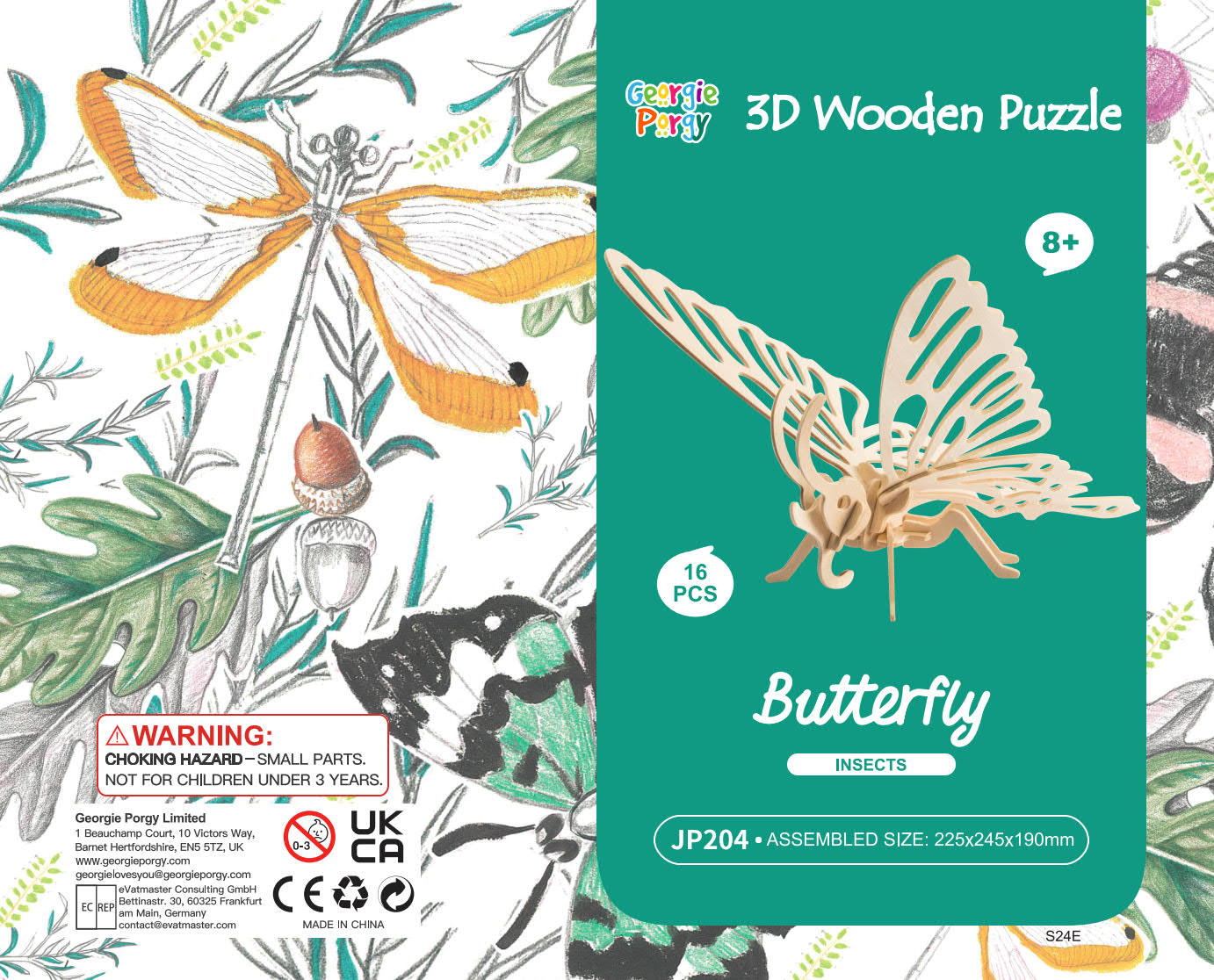 DIY Models Kits for Kids 3D Wooden Puzzle - JP204 Butterfly