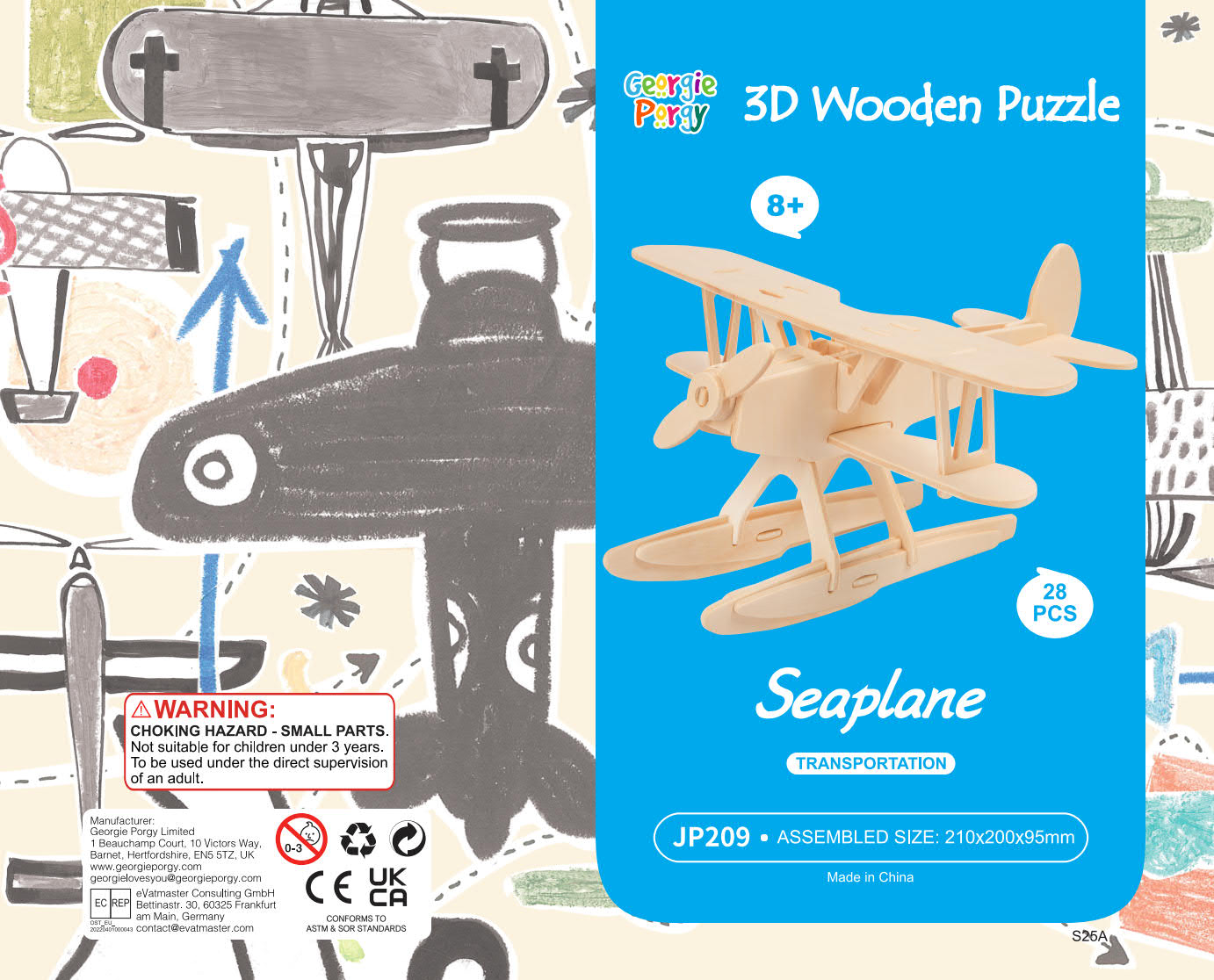 DIY Models Kits for Kids 3D Wooden Puzzle - JP209 Sea Plane