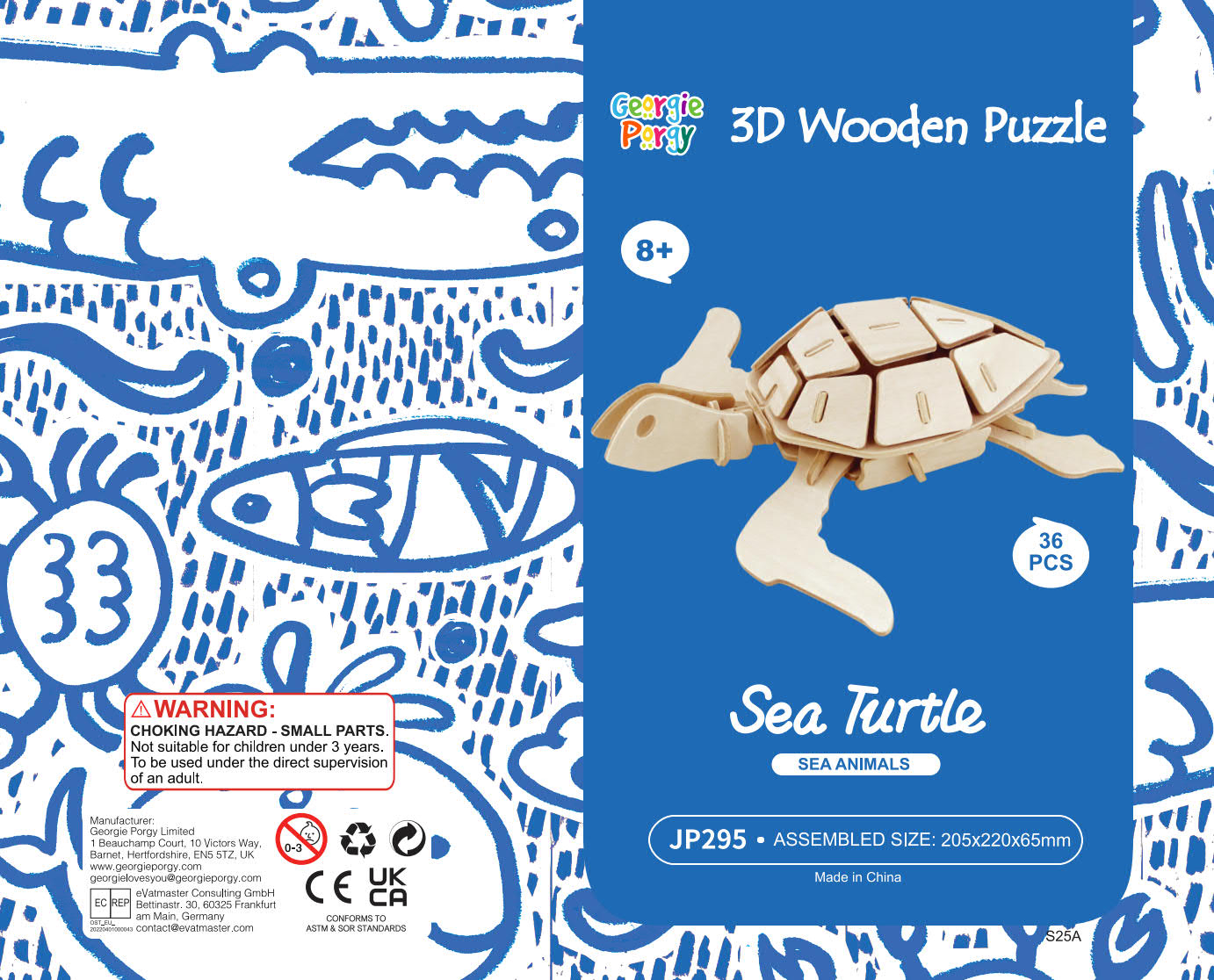 DIY Models Kits for Kids 3D Wooden Puzzle - JP295 Sea Turtle
