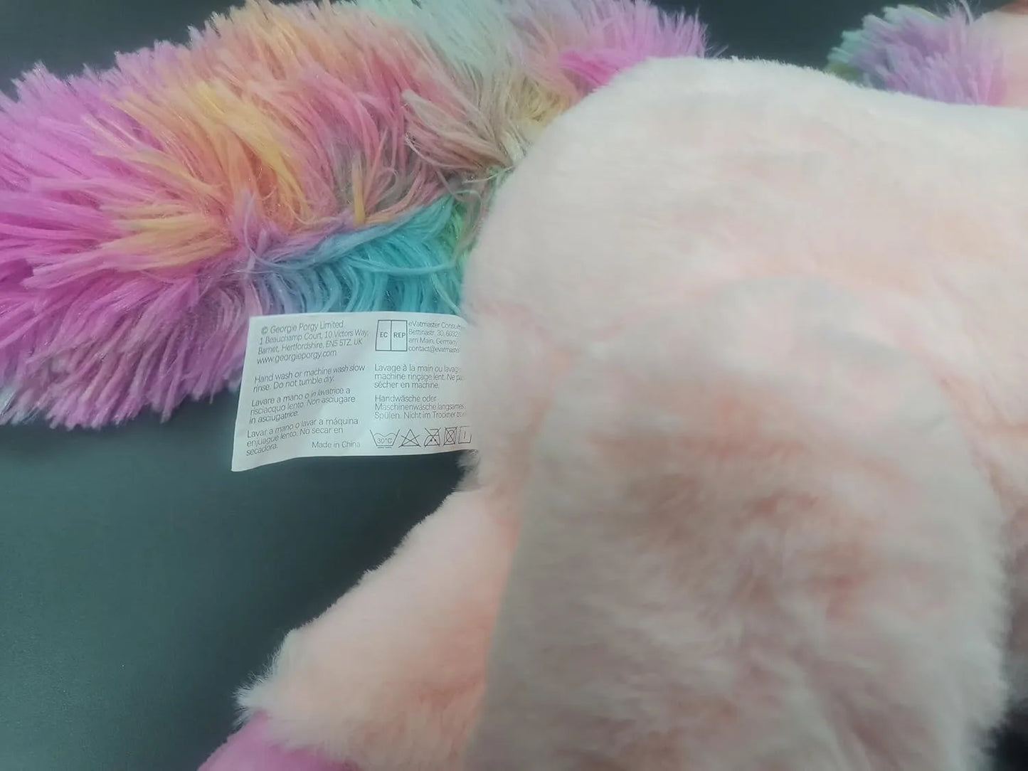 Georgie Porgy Plush Unicorn Pink 15 Inch Teddy