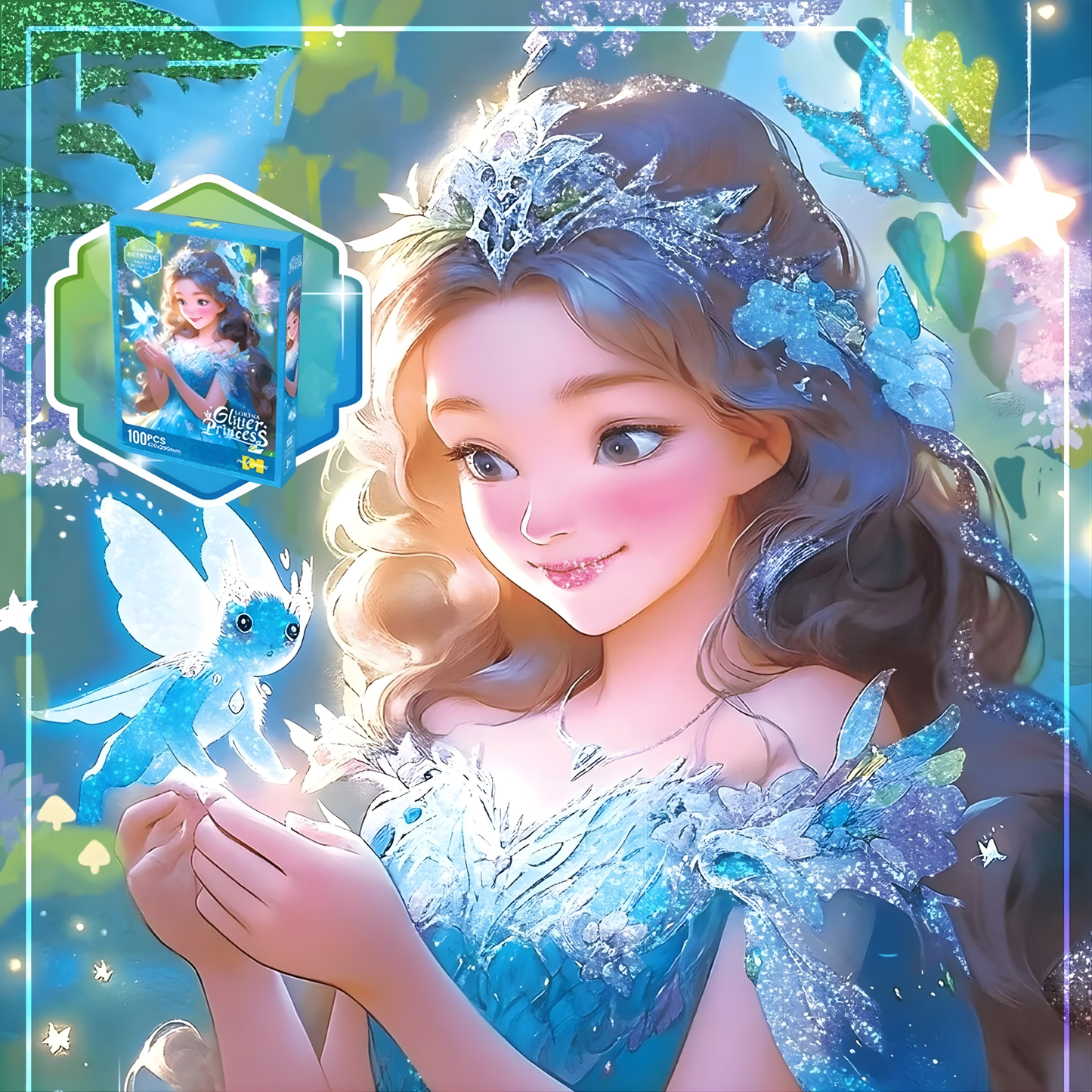 Georgie Porgy 100Pc Princess Glitter Puzzle (Lorina)