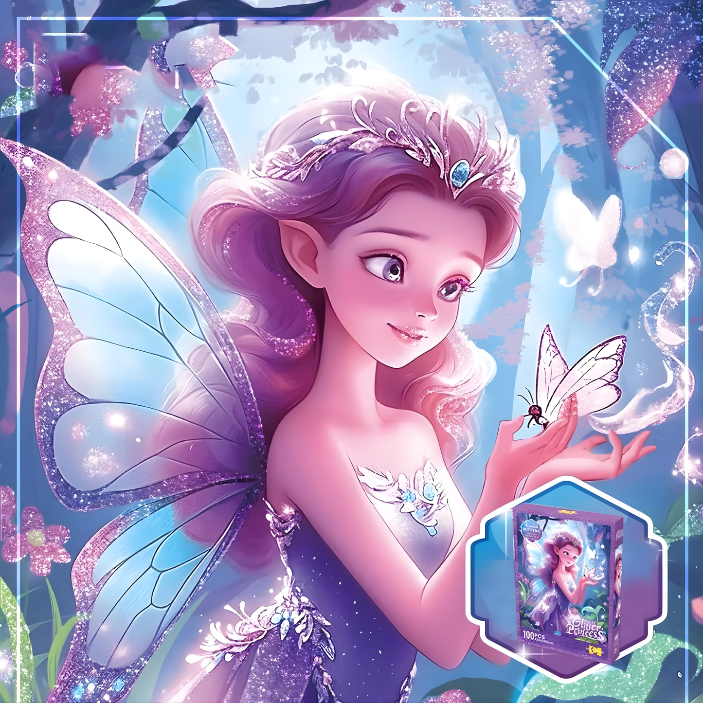 Georgie Porgy 100Pc Princess Glitter Puzzle (Pauli)