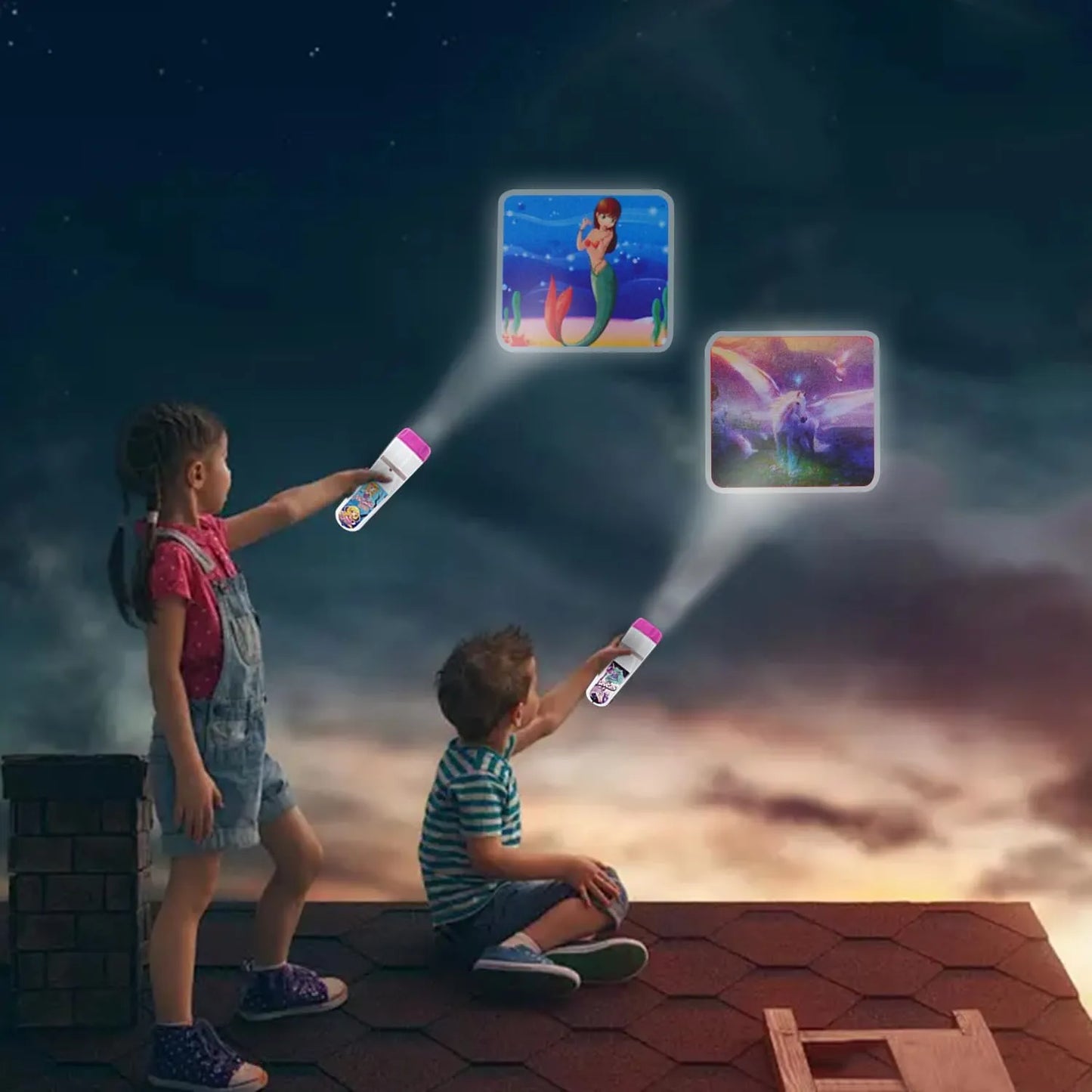 Toy Torch Projector 2 in 1 - Unicorn + Mermaid
