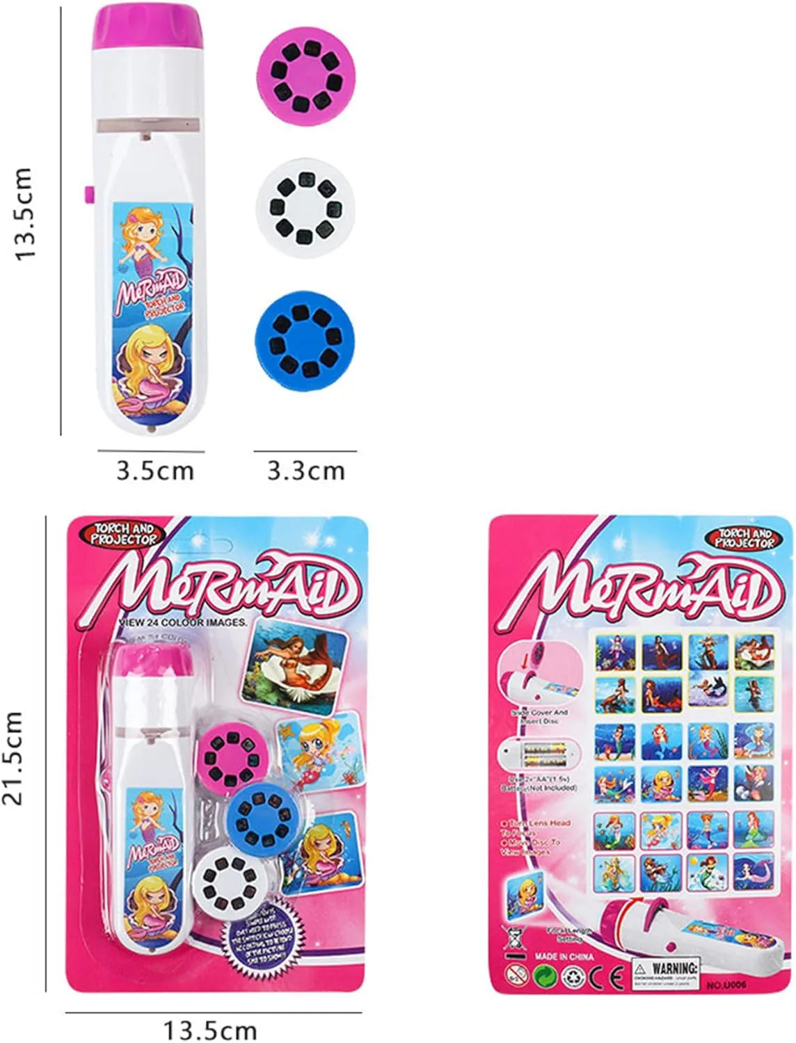 Toy Torch Projector 2 in 1 - Unicorn + Mermaid