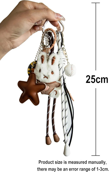 Georgie Porgy Bunny Baseball “Be Happy” Bag Charm Keyring