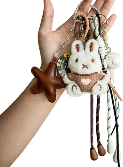 Georgie Porgy Bunny Baseball Bag Charm – Cute Keyring Gift