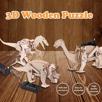 Georgie Porgy STEM Wooden Puzzle Kit – Dinosaur 4 Pcs