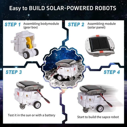 Solar Robot STEM Kit for Kids – 13-in-1 Gray