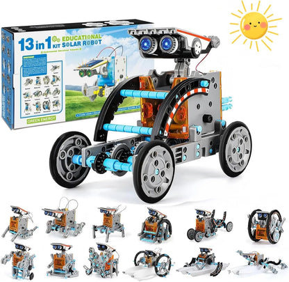 Solar Robot STEM Kit for Kids – 13-in-1 Gray