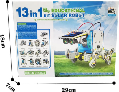 Solar Robot STEM Kit for Kids – 13-in-1 Gray