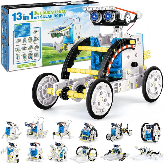 Solar Robot STEM Kit for Kids – 13-in-1 White