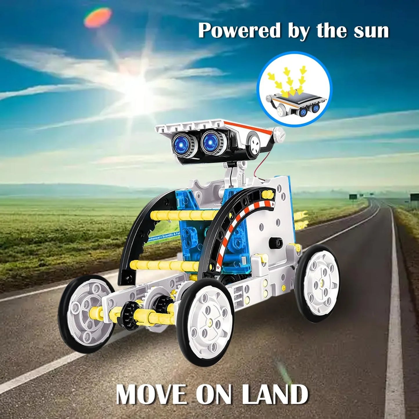 Solar Robot STEM Kit for Kids – 13-in-1 White