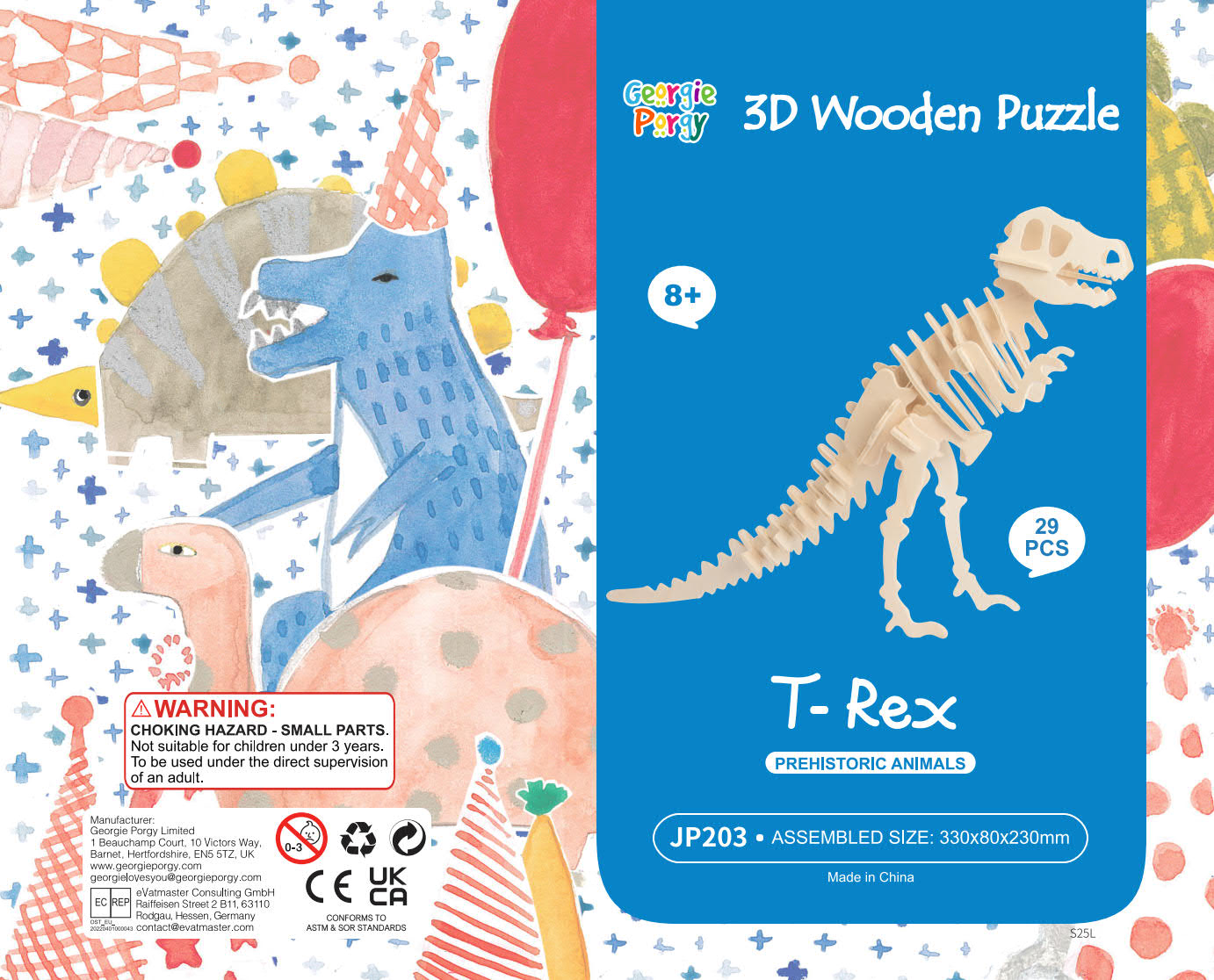 DIY Models Kits for Kids 3D Wooden Puzzle - JP203 Dinosaur