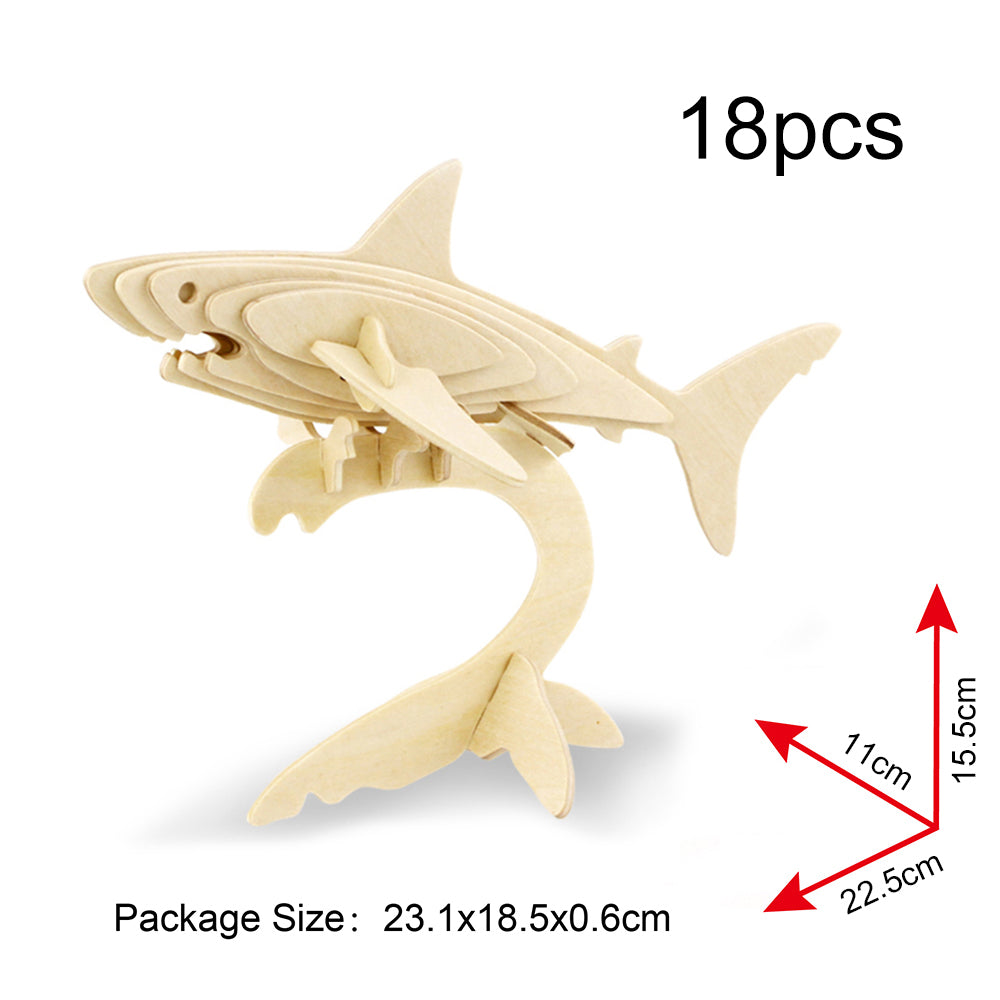 DIY Models Kits for Kids 3D Wooden Puzzle - JP229 Shark