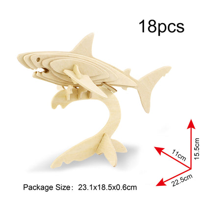 DIY Models Kits for Kids 3D Wooden Puzzle - JP229 Shark