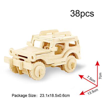 DIY Models Kits for Kids 3D Wooden Puzzle - JP232 Off-road Vehicle