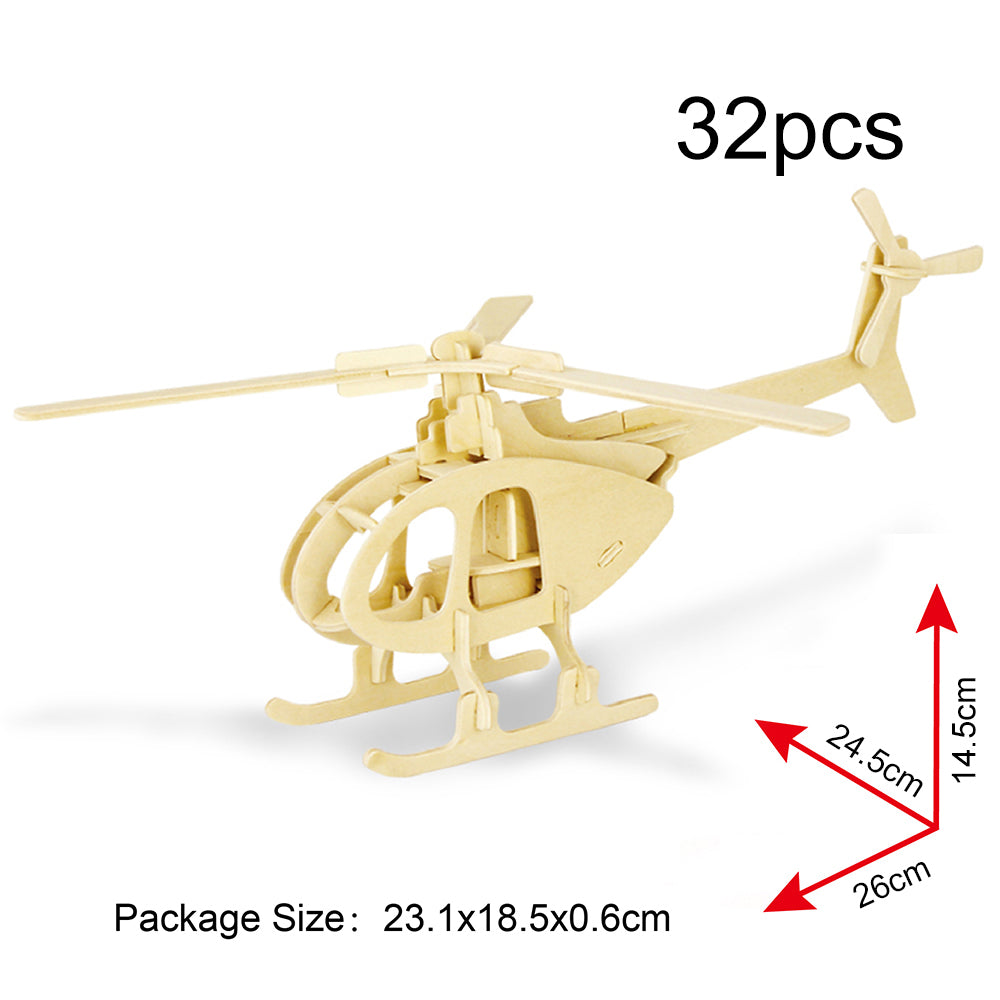 DIY Models Kits for Kids 3D Wooden Puzzle - JP233 Helicopter