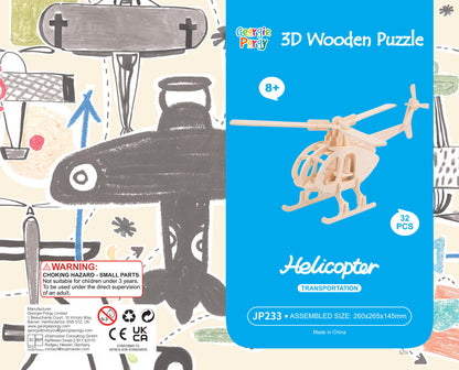 DIY Models Kits for Kids 3D Wooden Puzzle - JP233 Helicopter