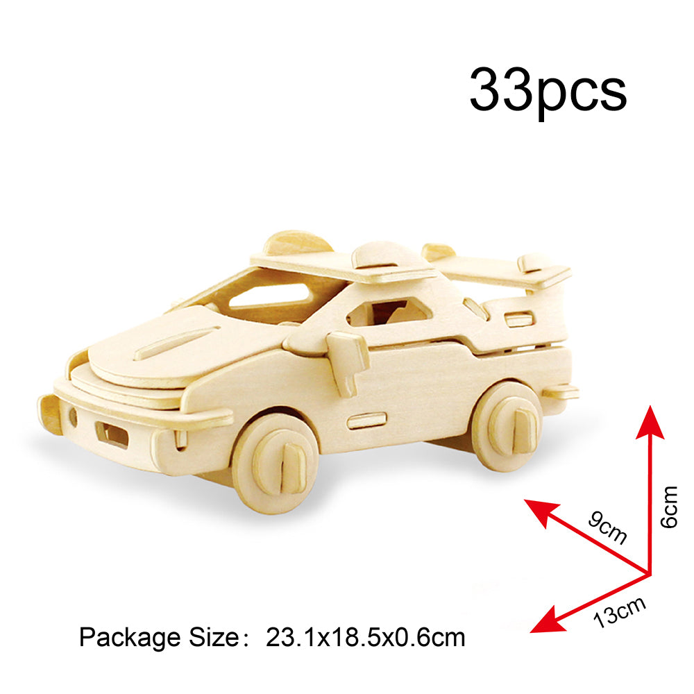 DIY Models Kits for Kids 3D Wooden Puzzle - JP235 Sports Car