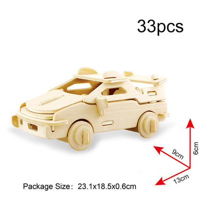 DIY Models Kits for Kids 3D Wooden Puzzle - JP235 Sports Car