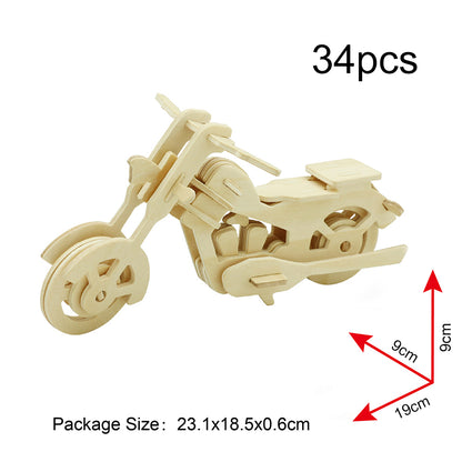 DIY Models Kits for Kids 3D Wooden Puzzle - JP260 Motorcycle