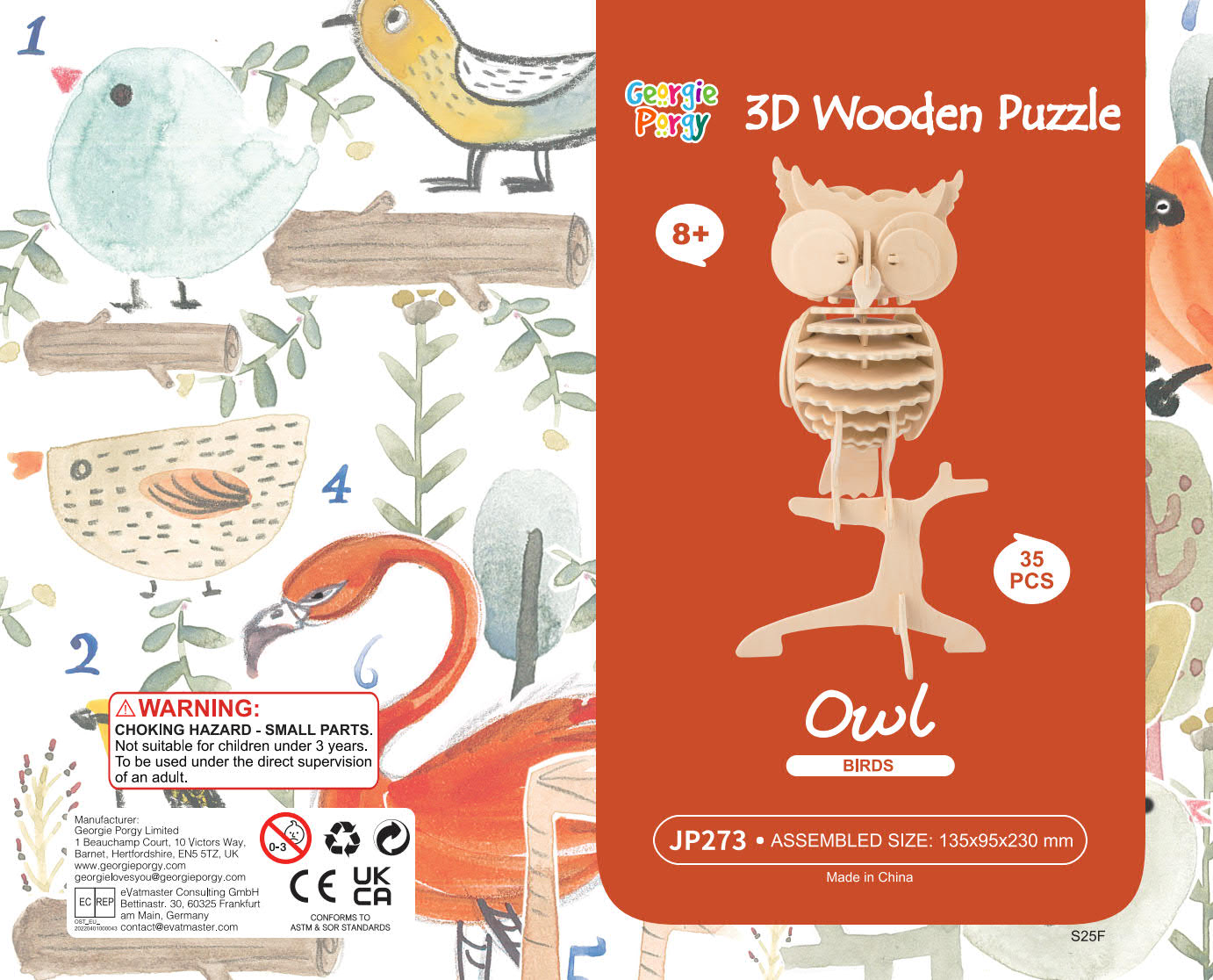 DIY Models Kits for Kids 3D Wooden Puzzle - JP273 Owl