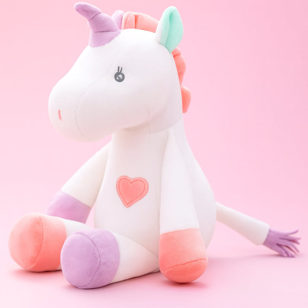 Plush Unicorn Toy White 13 Inch Teddy