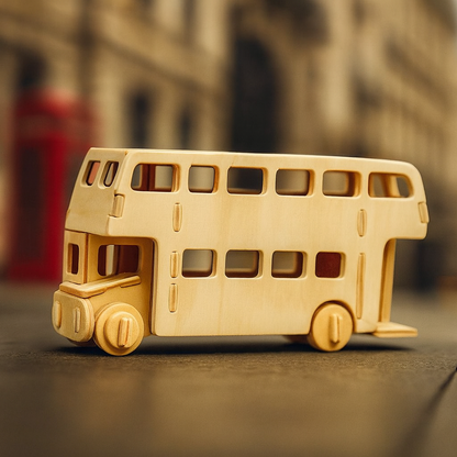 DIY Models Kits for Kids 3D Wooden Puzzle - JP238 Double Decker Bus