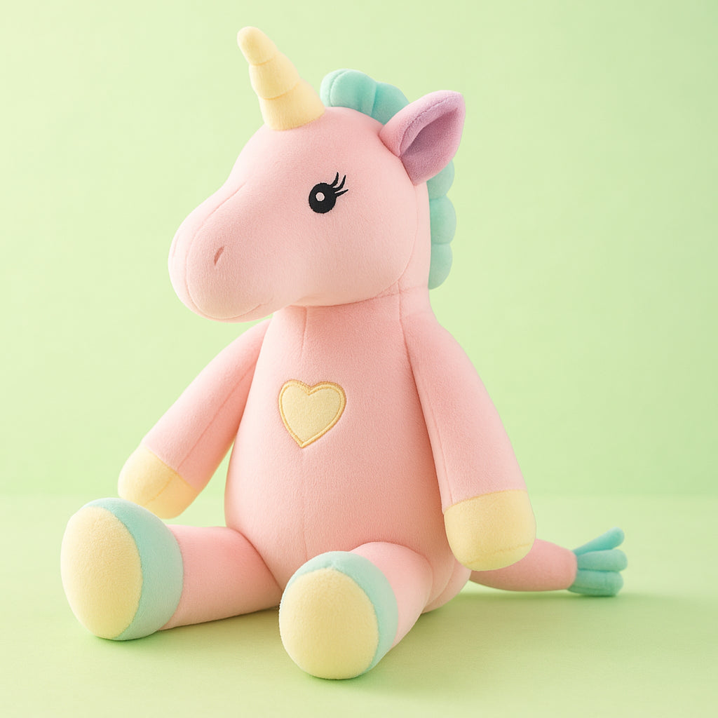 Plush Unicorn Toy Light Pink 13 Inch Teddy