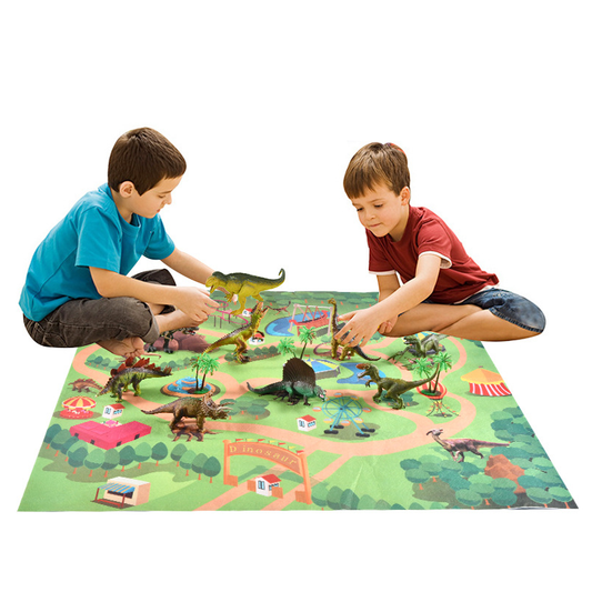 Toy Dinosaur Scenario with Play Mat 12pcs freeshipping - GeorgiePorgy