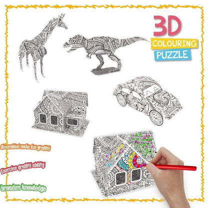 3D Colouring Puzzle set 4 in 1 Art Colouring Puzzle for Kids freeshipping - GeorgiePorgy