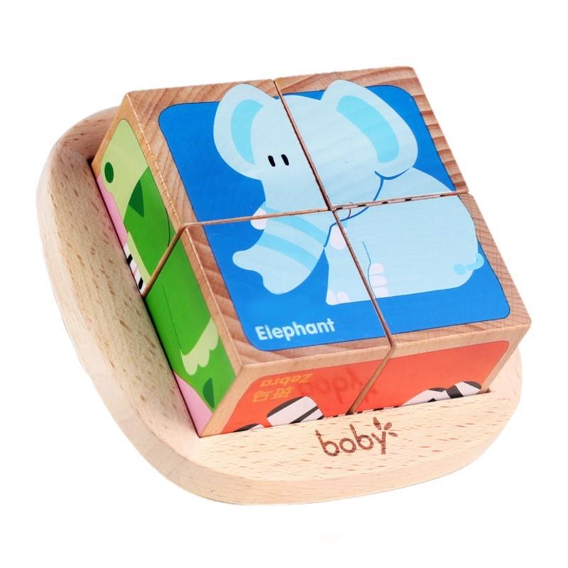 Wooden Animal Cube Puzzle freeshipping - GeorgiePorgy